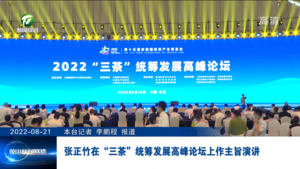 张正竹在“三茶”统筹发展高峰论坛上作主旨演讲