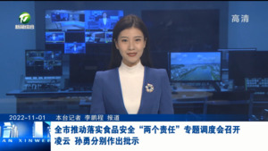 全市推动落实食品安全“两个责任”专题调度会召开 凌云 孙勇分别作出批示