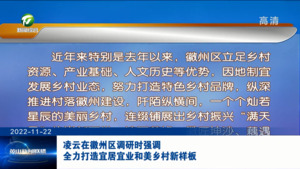 凌云在徽州区调研时强调 全力打造宜居宜业和美乡村新样板