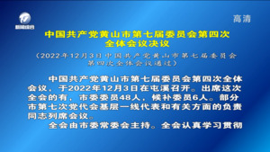 中国共产党黄山市第七届委员会第四次全体会议决议