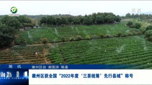 简讯：徽州区获全国“2022年度‘三茶统筹’先行县域”称号