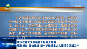 凌云在重大文旅项目汇报会上强调 强化担当 互动推进 进一步做好重大文旅项目谋划工作