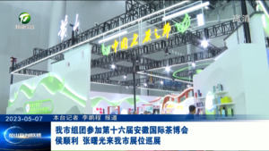 我市组团参加第十六届安徽国际茶博会 侯顺利张曙光来我市展位巡展