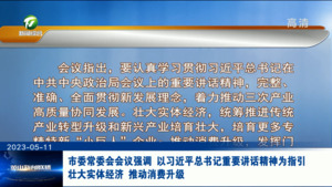 市委常委会会议强调 以习近平总书记重要讲话精神为指引 壮大实体经济 推动消费升级