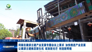 何毅在徽派古建产业发展专题会议上要求 加快推进产业发展 让徽派古建焕发新生机 绽放新光芒 创造新辉煌