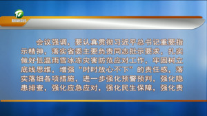 市委常委会会议强调  扎实做好低温雨雪冰冻灾害防范应对工作 切实筹备好市“两会”