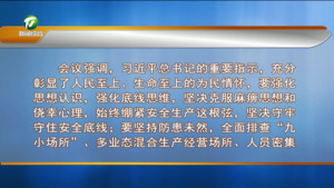 市委常委会会议强调 学习贯彻习近平总书记重要讲话重要指示精神 强化底线思维 守牢安全底线