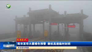 【假期咨讯】我市发布大雾橙色预警 徽杭高速临时封闭