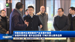 何毅在徽州区调研康养产业发展时强调 加强科学规划  提升业态层级 打响大黄山康养品牌
