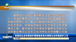省第四生态环境保护督察组来我市调研生态环境保护工作