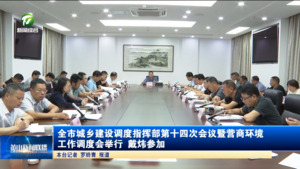 全市城乡建设调度指挥部第十四次会议暨营商环境工作调度会举行  戴炜参加