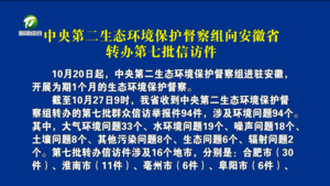 中央第二生态环境保护督察组向安徽省转办第七批信访件