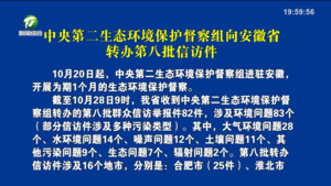 中央第二生态环境保护督查组向安徽省转办第八批信访件