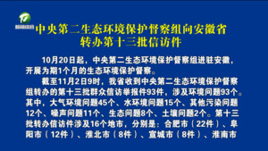 中央第二生态环境保护督察组向安徽省转办第十三批信访件