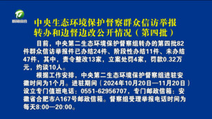 中央生态环境保护督察群众信访举报转办和边督边改公开情况（第四批）