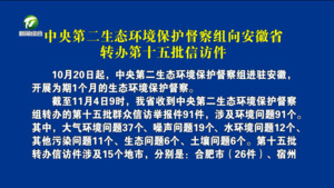 中央第二生态环境保护督察组向安徽省转办第十五批信访件