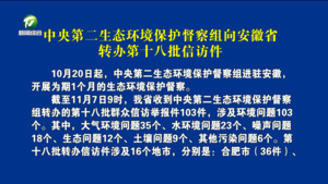 中央第二生态环境保护督察组向安徽省转办第十八批信访件