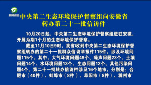 中央第二生态环境保护督察组向安徽省转办第二十一批信访件