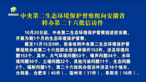 中央第二生态环境保护督察组向安徽省转办第二十六批信访件