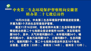 中央第二生态环境保护督察组向安徽省转办第二十七批信访件