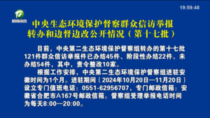 中央生态环境保护督察群众信访举报转办和边督边改公开情况（第十七批）