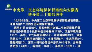 中央第二生态环境保护督察组向安徽省转办第三十批信访件