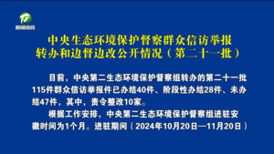 中央生态环境保护督察群众信访举报转办和边督边改公开情况（第二十一批）