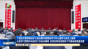 丁纯在市委常委会扩大会议暨市委理论学习中心组学习会议上强调 认真学习贯彻中央经济工作会议精神 在创先争优真抓实干中推动高质量发展