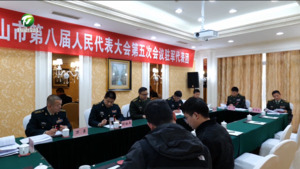 市八届人大五次会议各代表团举行会议