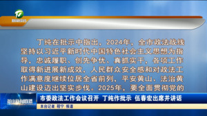 市委政法工作会议召开 丁纯作批示 伍春宏出席并讲话