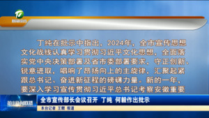 全市宣传部长会议召开 丁纯 何毅作出批示