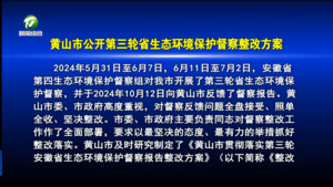 黄山市公开第三轮省生态环境保护督察整改方案