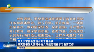市人大常委会党组召开专题会议 研究部署深入贯彻中央八项规定精神学习教育工作