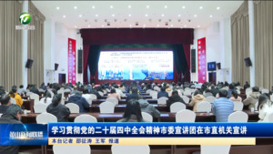 学习贯彻党的二十届四中全会精神市委宣讲团在市直机关宣讲