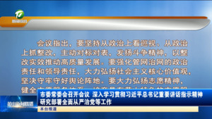 市委常委会召开会议 深入学习贯彻习近平总书记重要讲话指示精神 研究部署全面从严治党等工作 市委常委会召开会议 深入学习贯彻习近平总书记重要讲话指示精神 研究部署全面从严治党等工作