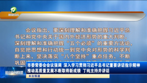 市委常委会会议强调 深入学习贯彻习近平总书记重要讲话指示精神 推动高质量发展不断取得新成绩 丁纯主持并讲话