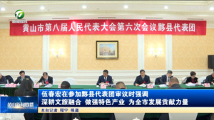 伍春宏在参加黟县代表团审议时强调 深耕文旅融合  做强特色产业  为全市发展贡献力量