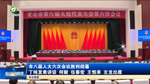 市八届人大六次会议胜利闭幕
丁纯发表讲话 何毅 伍春宏 王恒来 左龙出席