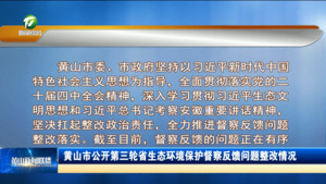 黄山市公开第三轮省生态环境保护督察反馈问题整改情况