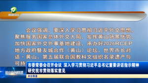市委常委会召开会议 深入学习贯彻习近平总书记重要讲话指示精神 研究我市贯彻落实意见
