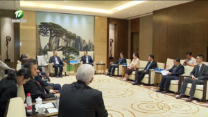 丁纯何毅与出席UNESCO黄山对话会的嘉宾代表举行工作会谈