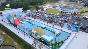 歙县：侨乡槐塘水上闯关 感受徽州别样清凉
