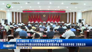 聚力强链补链 大力发展高端绿色食品特色产业集群 市政协召开专题议政性常委会会议暨专题协商会 何毅出席并讲话 王恒来主持