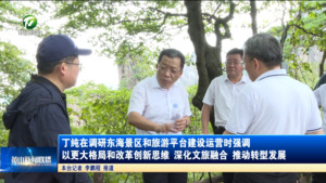 丁纯在调研东海景区和旅游平台建设运营时强调 以更大格局和改革创新思维 深化文旅融合 推动转型发展