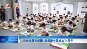 3200块魔方拼图 庆祝新中国成立74周年