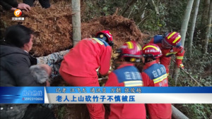 老人上山砍竹不慎被压