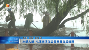 水退人进 屯溪南滨江公园开展灾后清理