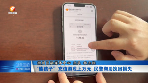 “熊孩子”充值游戏上万元 民警帮助挽回损失